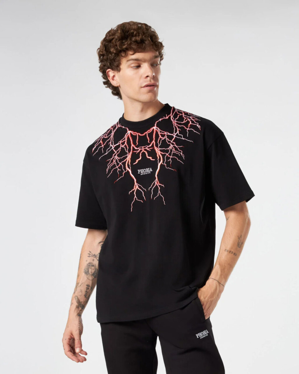 Red Embroidery Lightning
T-Shirt