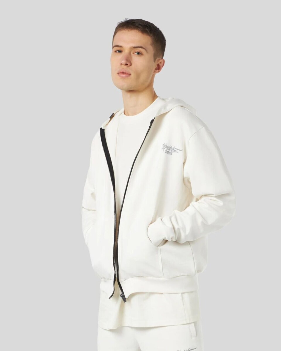 White Full Zip Hoodie
Embroidered Logo