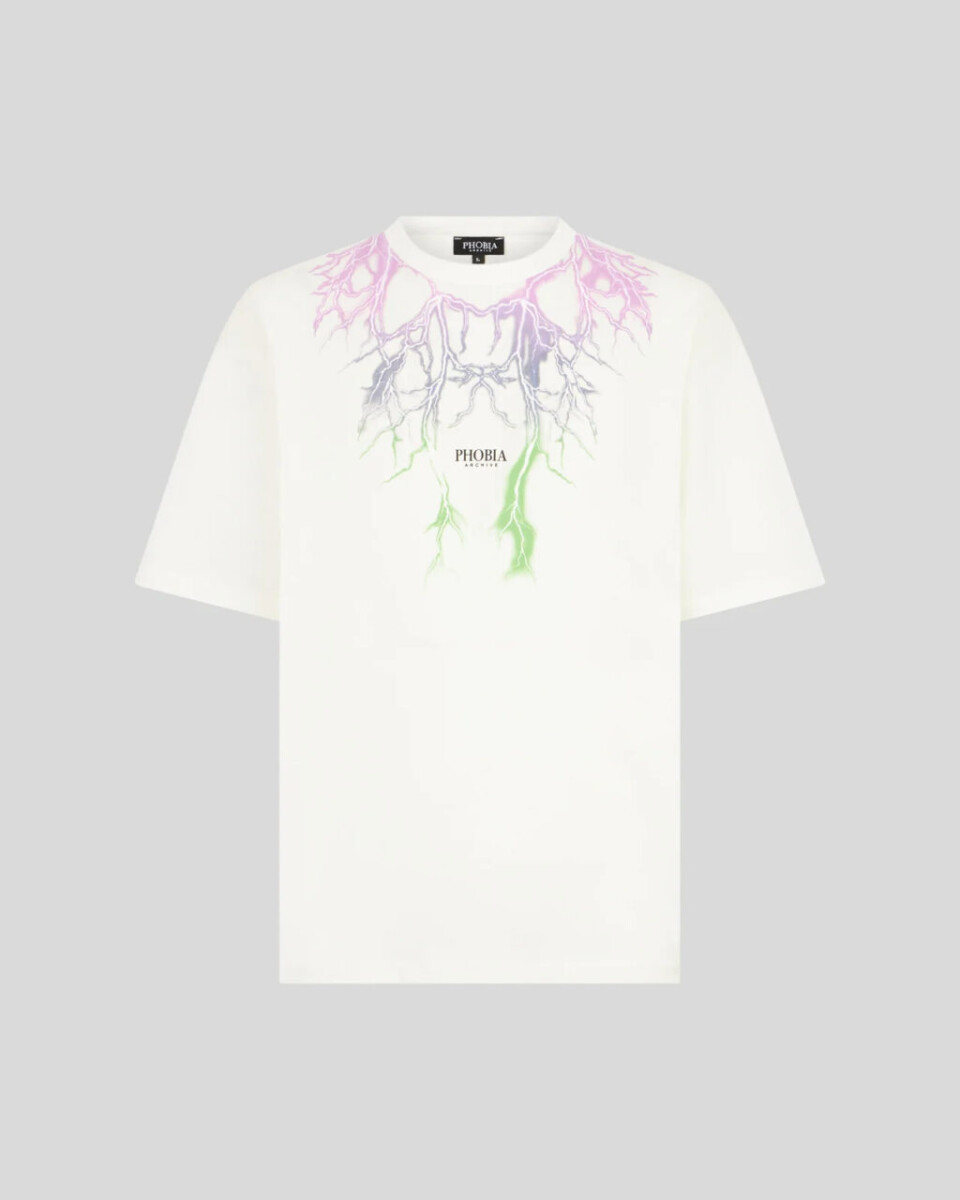 White T-Shirt
Bicolor Lightning